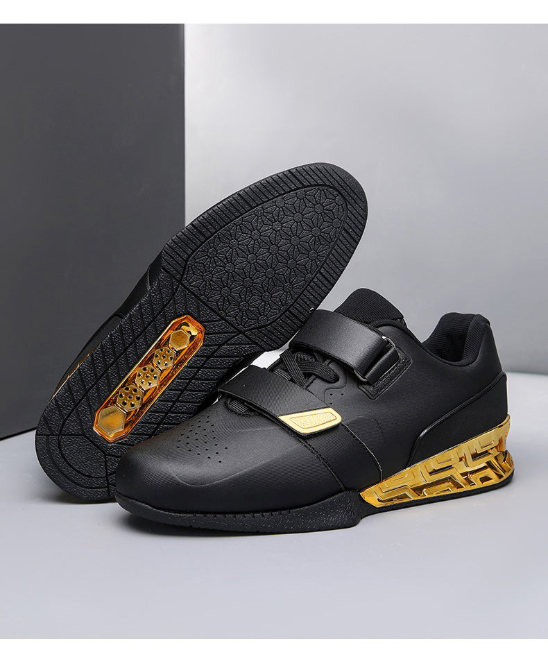 R2318 black gold weightlifting shoe product view