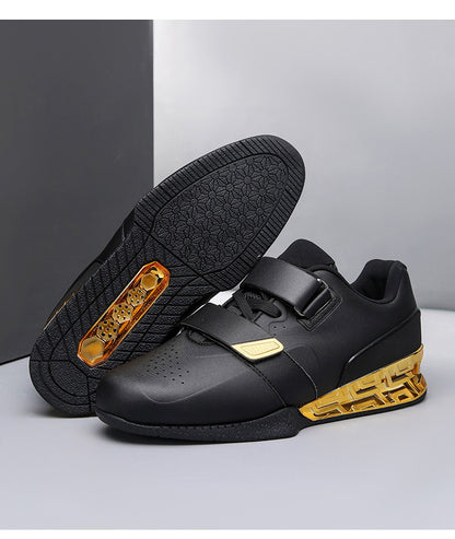 R2318 black gold weightlifting shoe product view