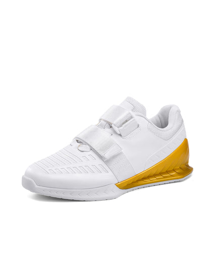 R2478 white gold weightlifting shoe angle view